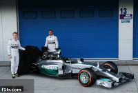 Hamilton and Rosberg Present New Mercedes W05