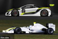Jenson Buttons Honda NSX Dressed in Brawn GP Livery